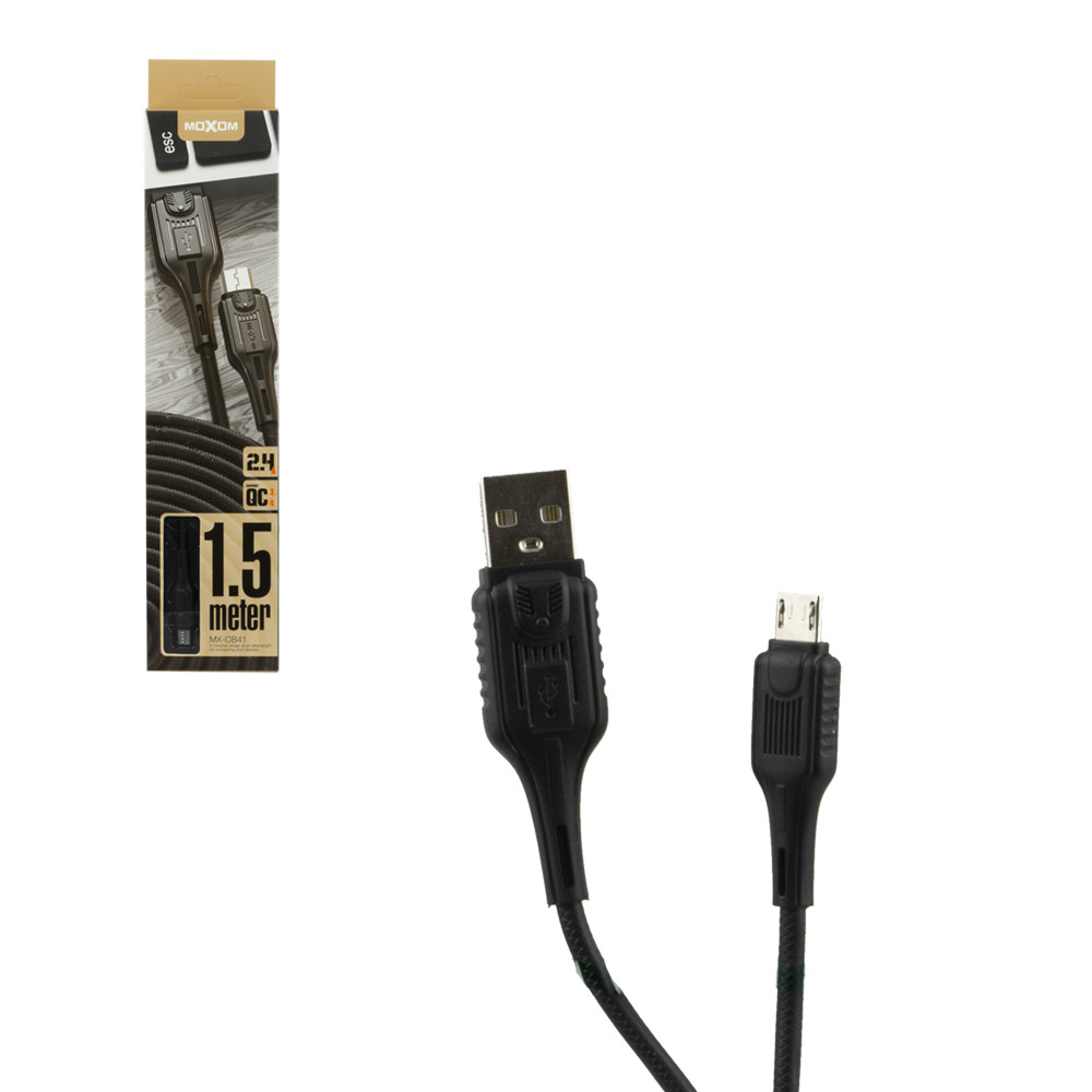 Кабель Micro USB Moxom MX-CB41, 1,5m, Black