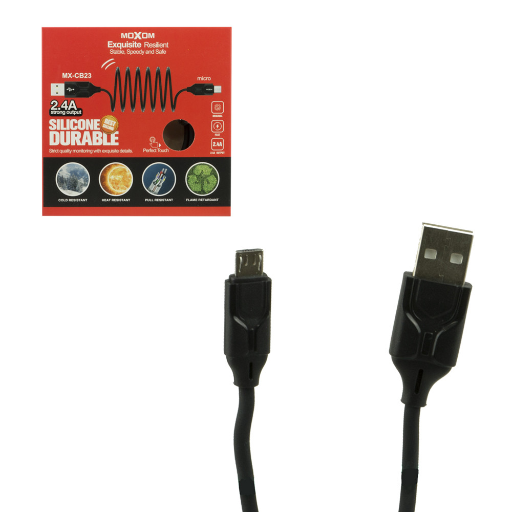Кабель Micro USB Moxom MX-CB23, 1m, Black