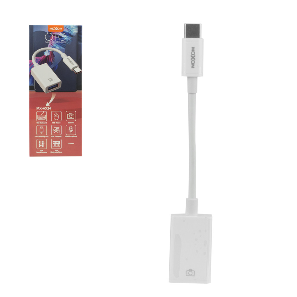 Переходник OTG for Type-C Moxom MX-AX24, White
