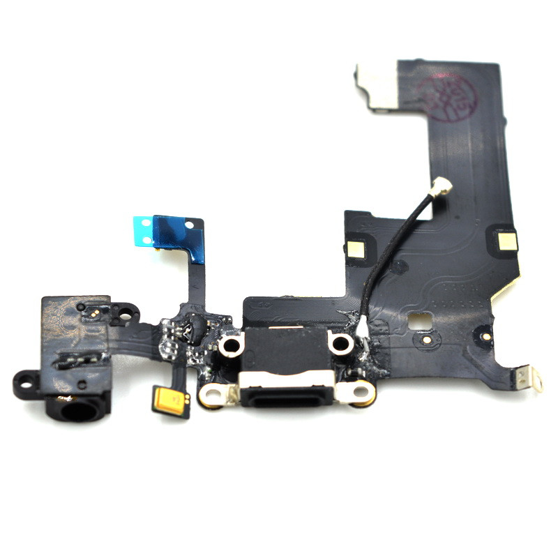 Шлейф Apple iPhone 5G с коннектором заряда и разъемом гарнитуры Black (49)