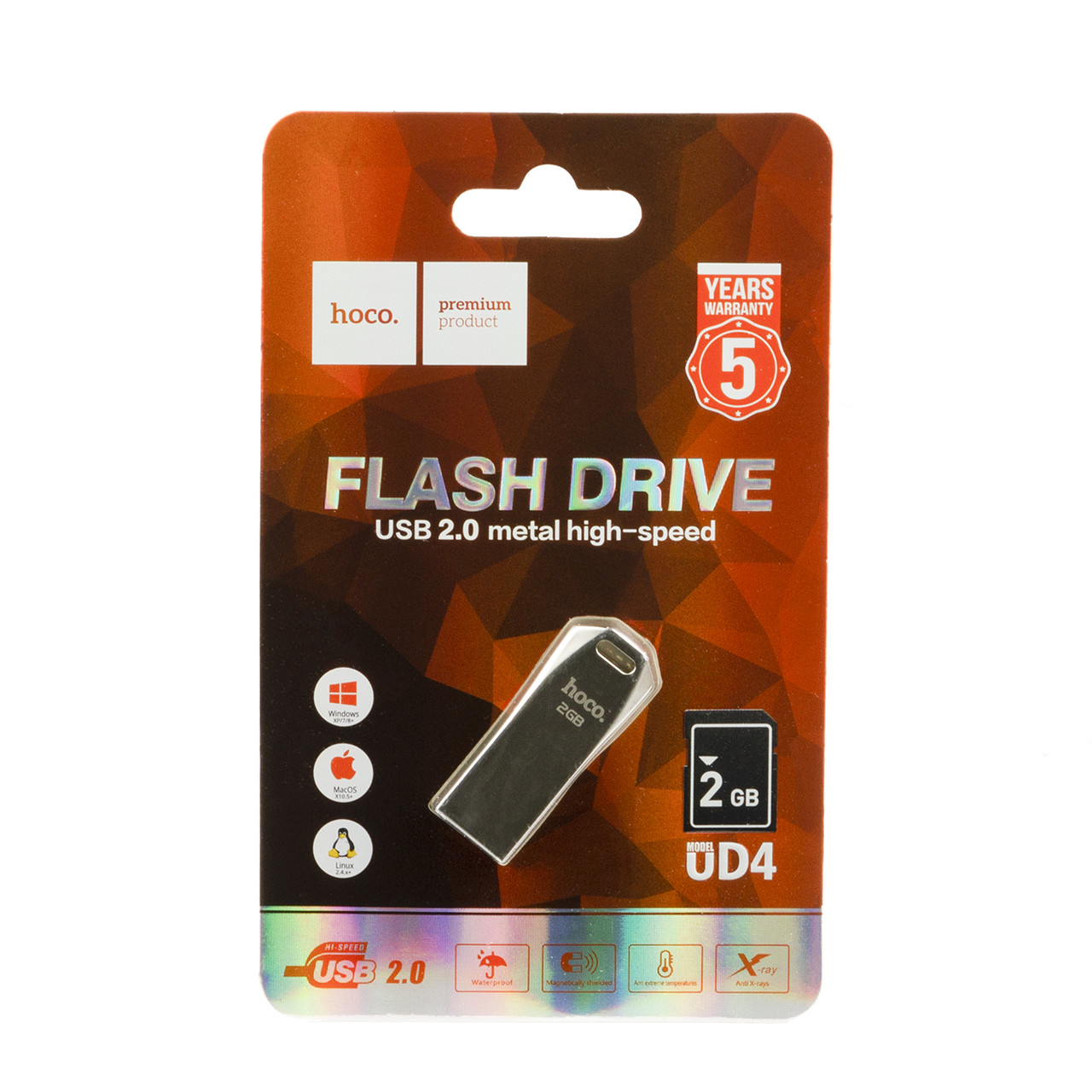 USB Flash 2Gb Hoco UD4, Silver