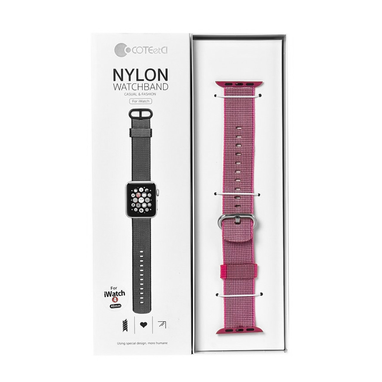 Ремешок For Apple Watch 38mm/40mm COTEetCI W11 WH5213-PK Nylon Pink