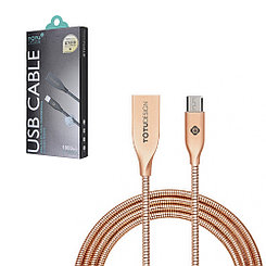 Кабель Micro USB Totu Design Li3904 Steel Rope Series 2.1A 1m Gold