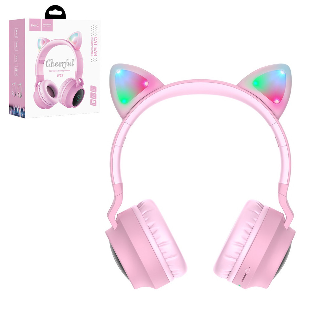 Bluetooth гарнитура Hoco W27 Cat Ear, Piunk