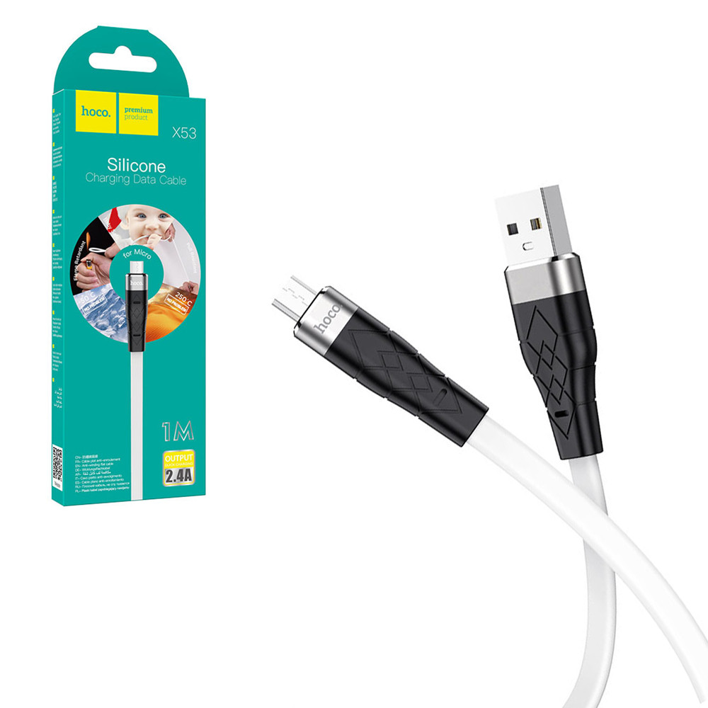 Кабель Micro USB Hoco X53, 1m, 2.4A, White