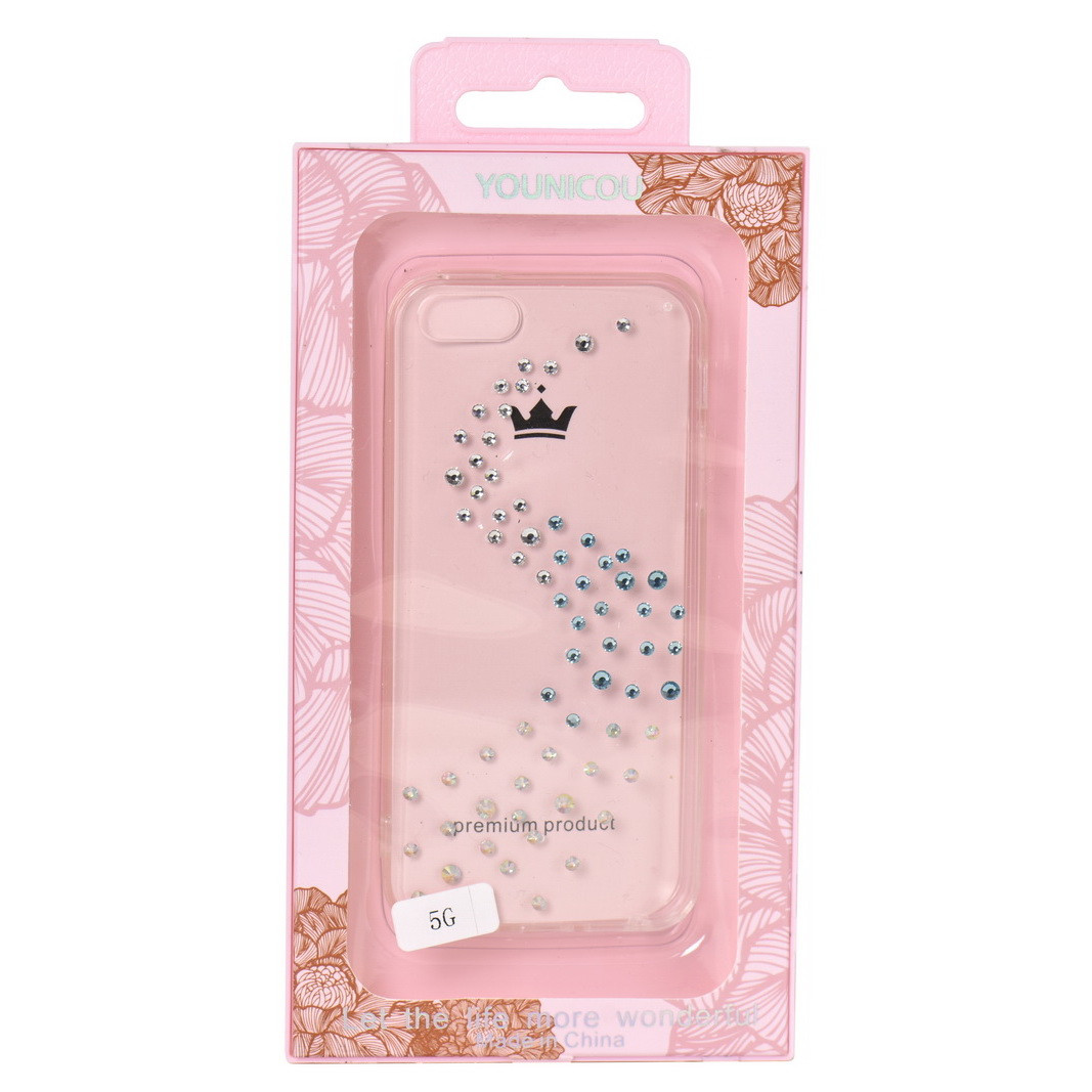 Чехол для Apple iPhone 5/5S/5SE back cover Younicou Swarovski centered clear plastic/gel