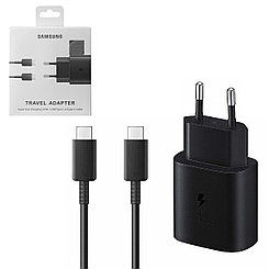 Сетевое зарядное устройство + кабель USB Type-C Samsung 5V-3A 9V-2.77A 25W, Black