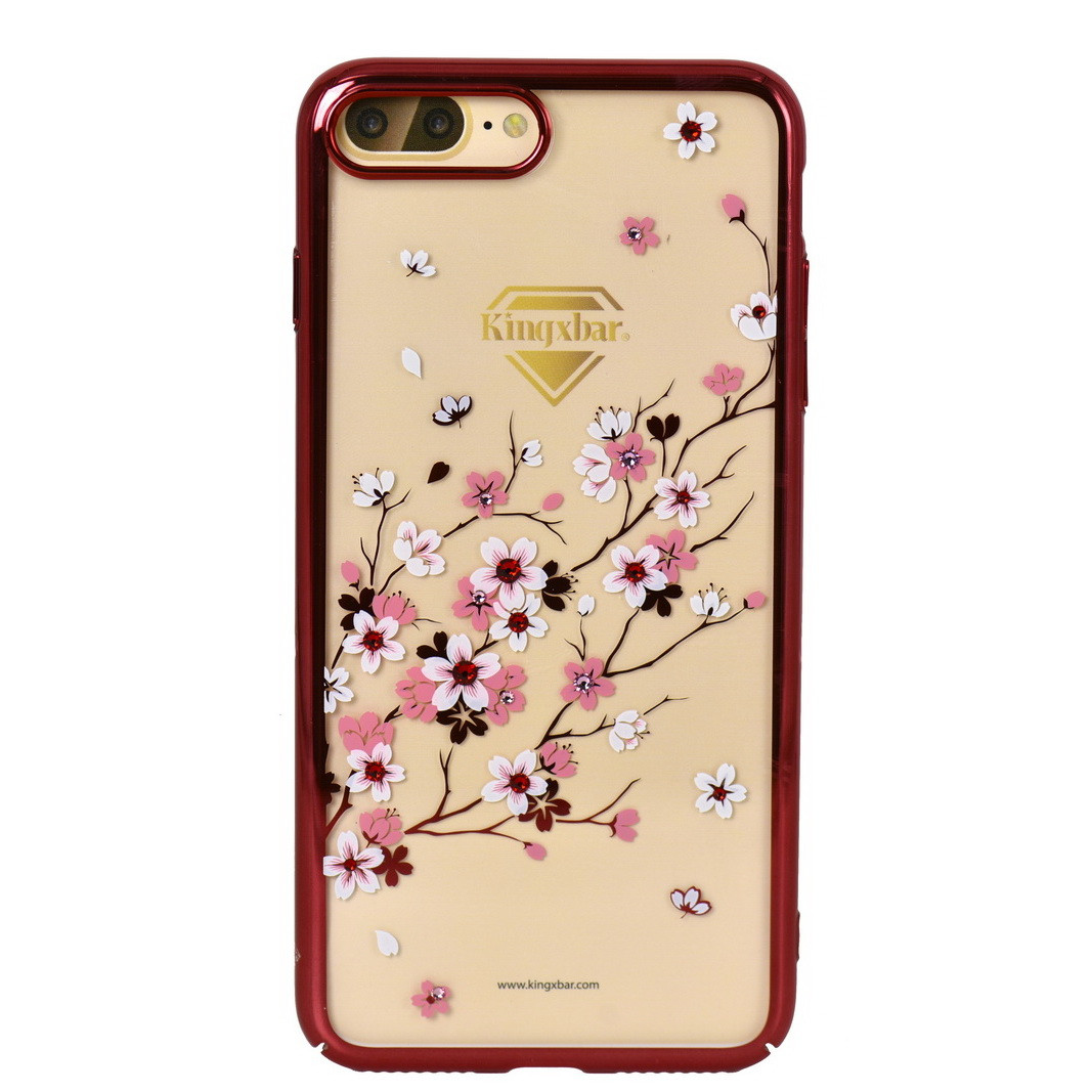 Чехол для Apple iPhone 7 Plus back cover Kingxbar Sakura Swarovski elements plastic 23F Red Frame