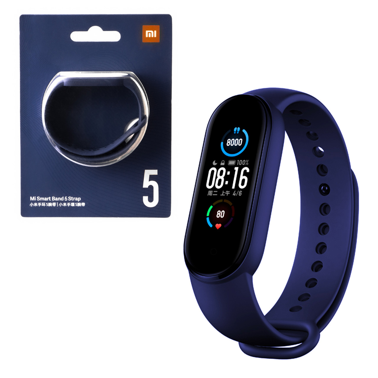 Ремешок для смарт-браслетов  Xiaomi Mi Band 5/Mi Band 6  Original, Blue