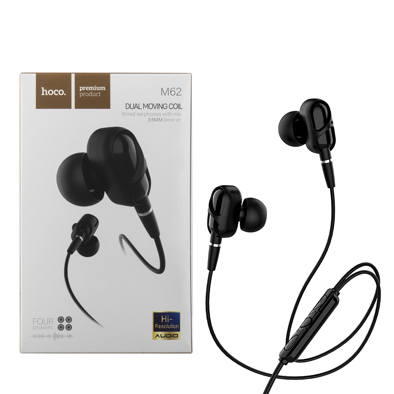 Гарнитура Hoco M62 Dual Moving Coill, Black
