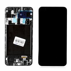 Дисплей Samsung Galaxy A20 A205 в сборе с рамкой Service Pack, Black
