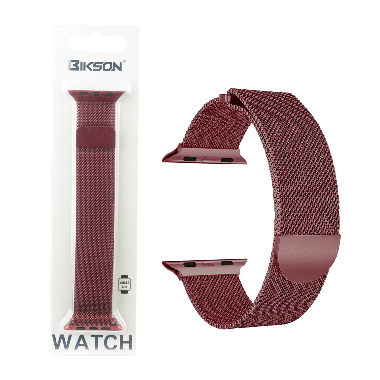 Ремешок For Apple Watch 42mm/44mm Bikson Magnetic Milanese Loop, Cherry