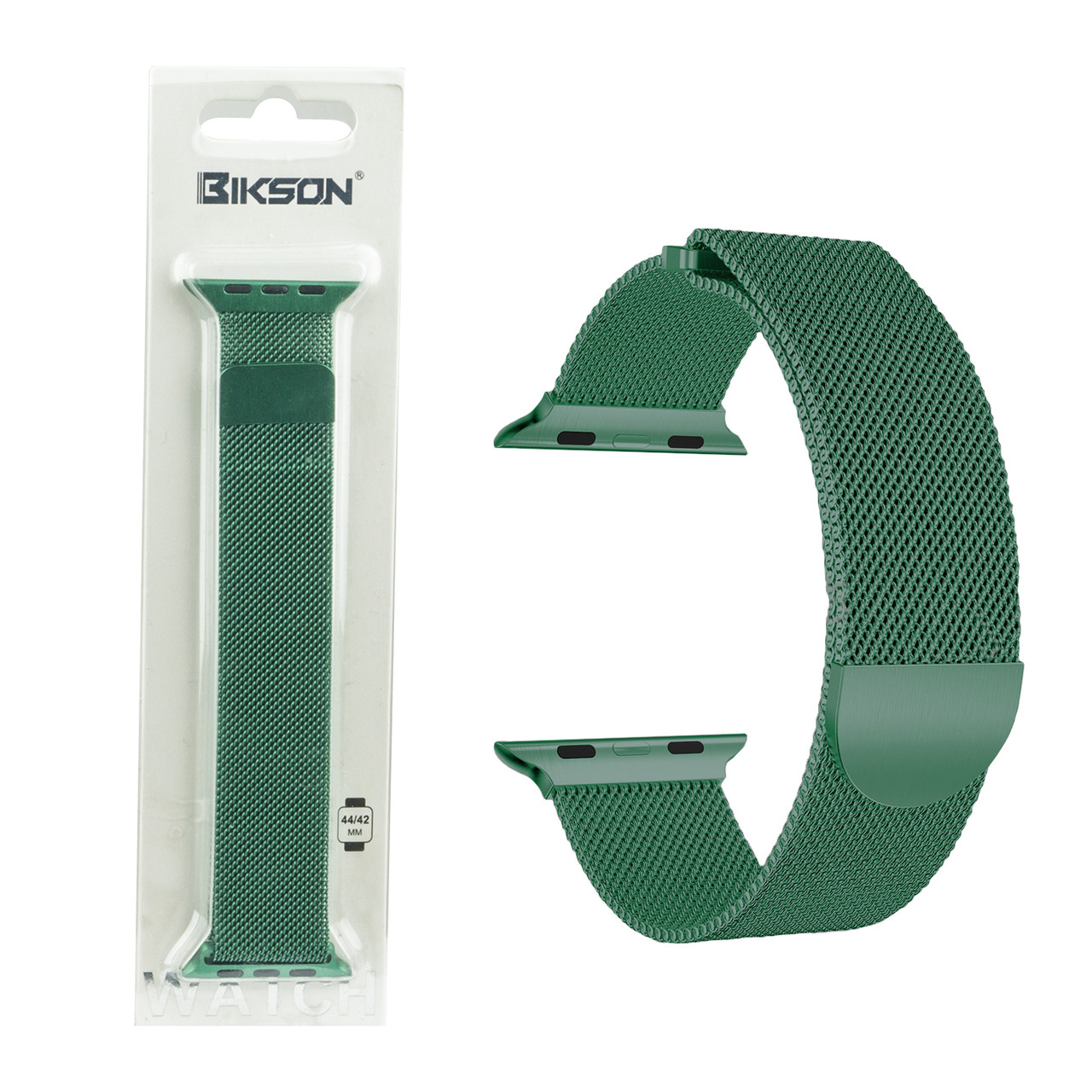 Ремешок For Apple Watch 42mm/44mm Bikson Magnetic Milanese Loop, Green - фото 1 - id-p94939386