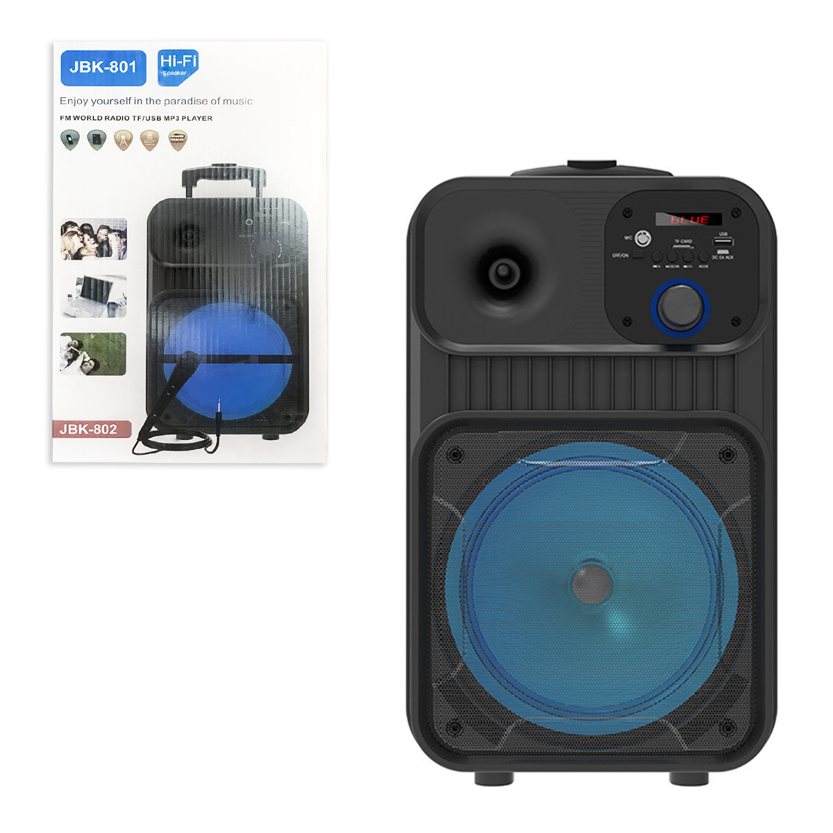 Портативная караоке-система Bluetooth JBK 801, Black