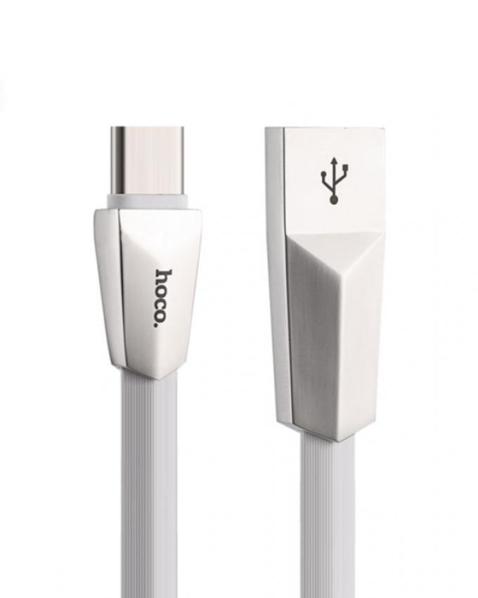 Кабель Type-C Hoco X4 Zinc Alloy 1.2m White