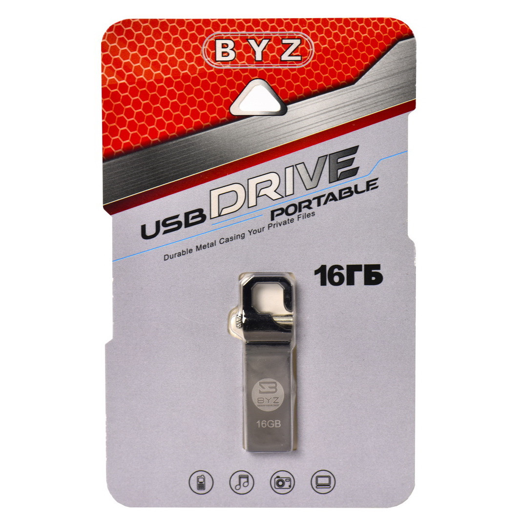 USB Flash 16Gb BYZ USB 2.0 Silver