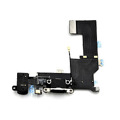 Шлейф Apple iPhone 5S с коннектором заряда и разъемом гарнитуры Black (49)