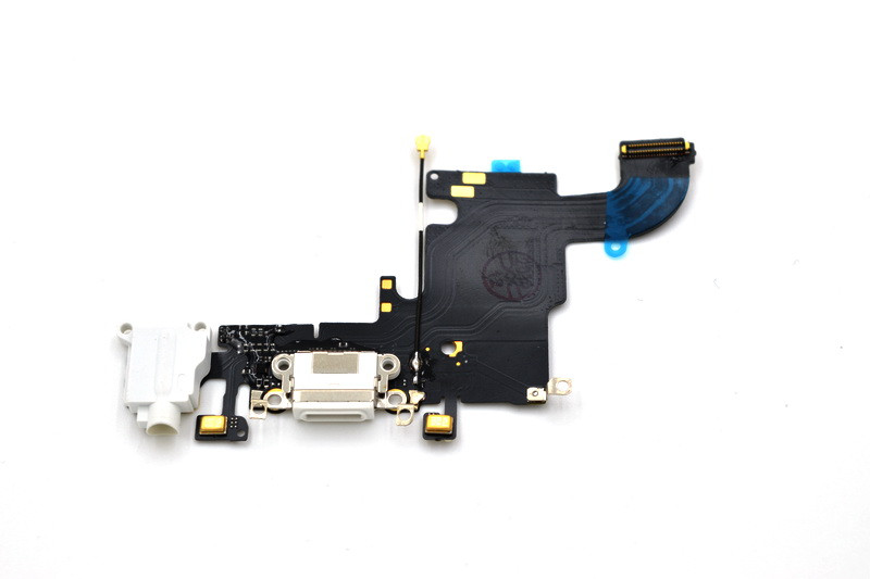 Шлейф Apple iPhone 6S с коннектором заряда и разъемом гарнитуры White (50)