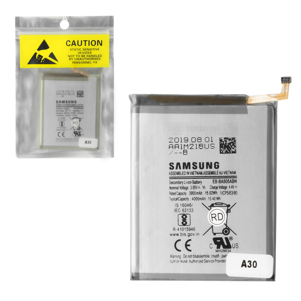 Аккумулятор Samsung Galaxy A30 EB-BA505ABN 3900mAh Caution - фото 1 - id-p94939959