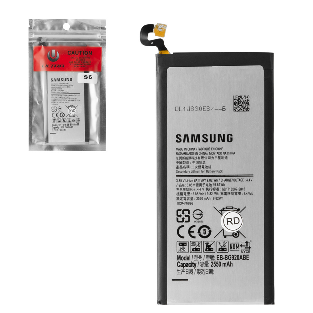Аккумулятор Samsung Galaxy S6 G920 EB- BG920ABE 2550mAh Caution - фото 1 - id-p94939962