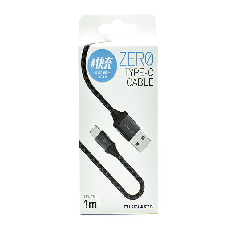 Кабель Type-C Momax DTA11D Zero 1m Black