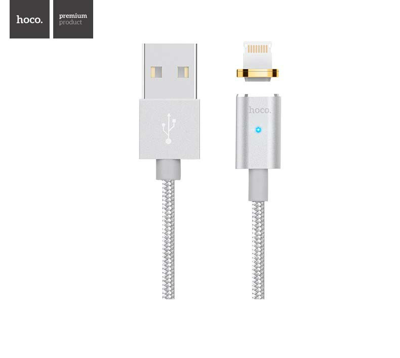 Кабель Apple lightning Hoco U16 magnetic charging 1.2m Silver