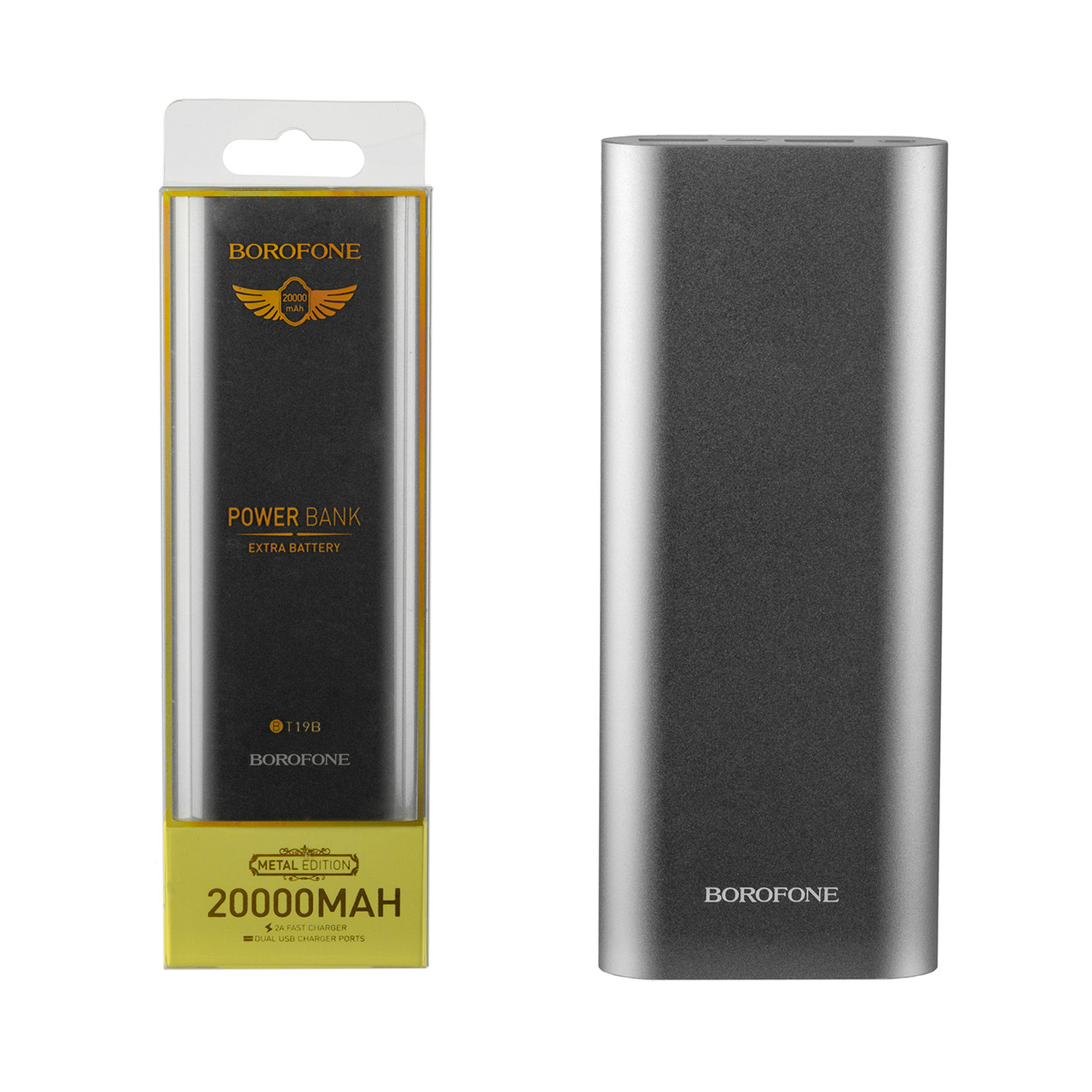 Power bank Borofone T19B 20000mAh 2XUSB 5V/2A, Gray