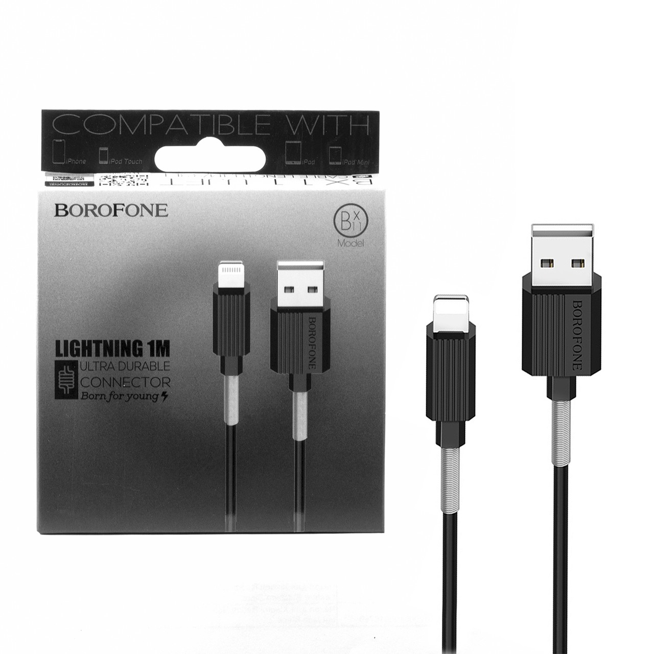 Кабель Apple lightning Borofone BX11 1m, Black
