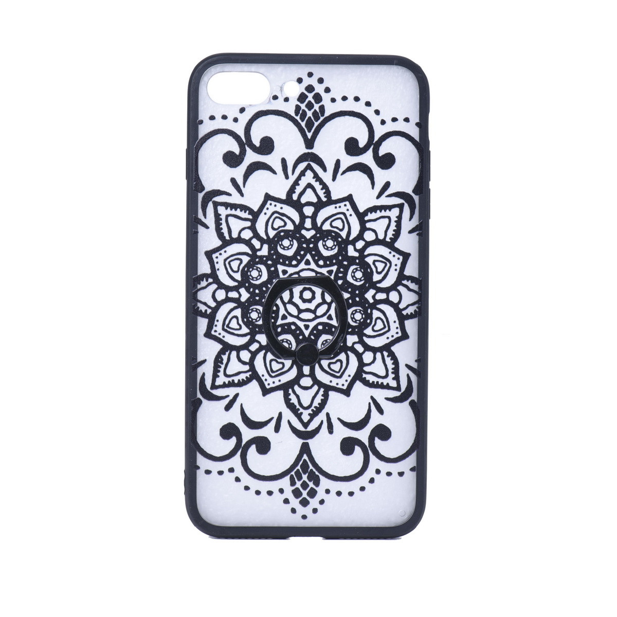 Чехол для Apple iPhone 7 Plus back cover с кольцом plastic Pattern Clear/Black