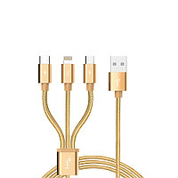 Кабеля (Lightning/Type-C/Micro-USB) MY 3A 1.5m Gold
