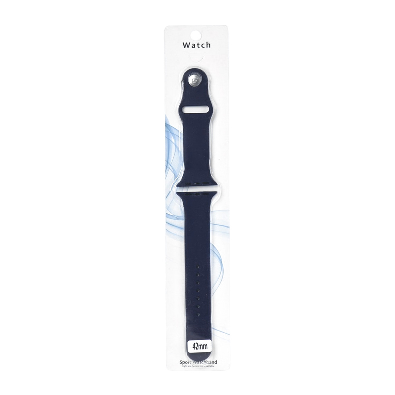 Ремешок For Apple Watch 42mm Sport Watchband Silicone Dark Blue - фото 1 - id-p94940221