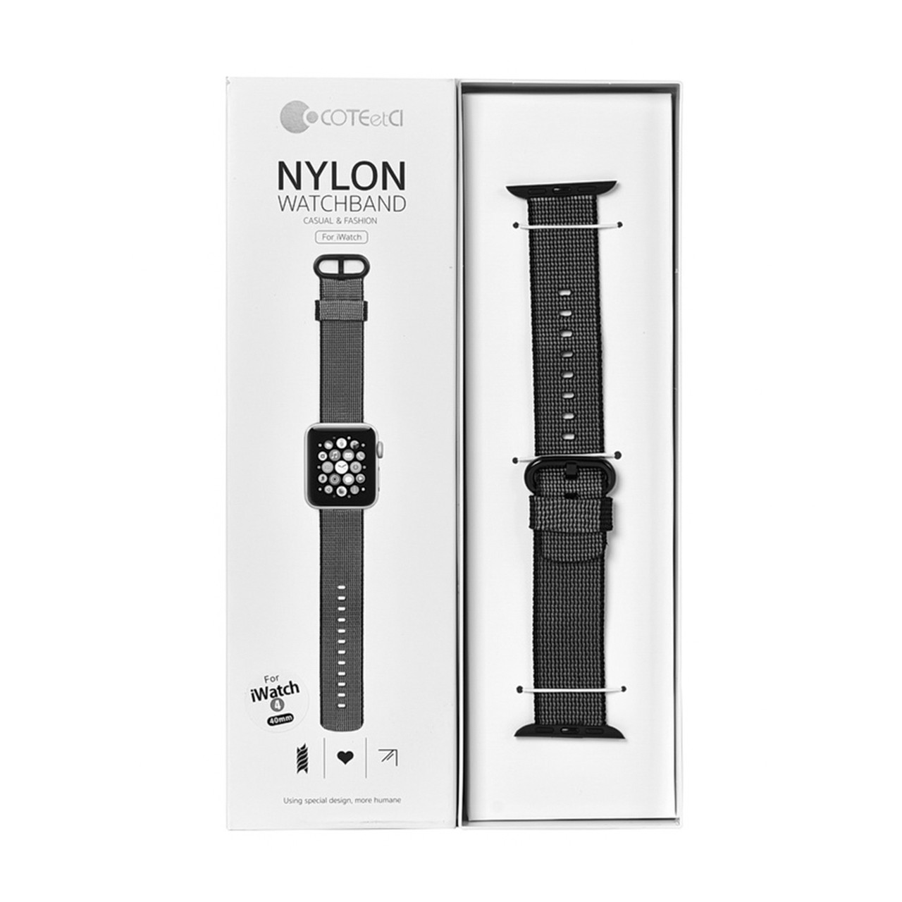 Ремешок For Apple Watch 38mm/40mm COTEetCI W11 WH5213-BK Nylon Black
