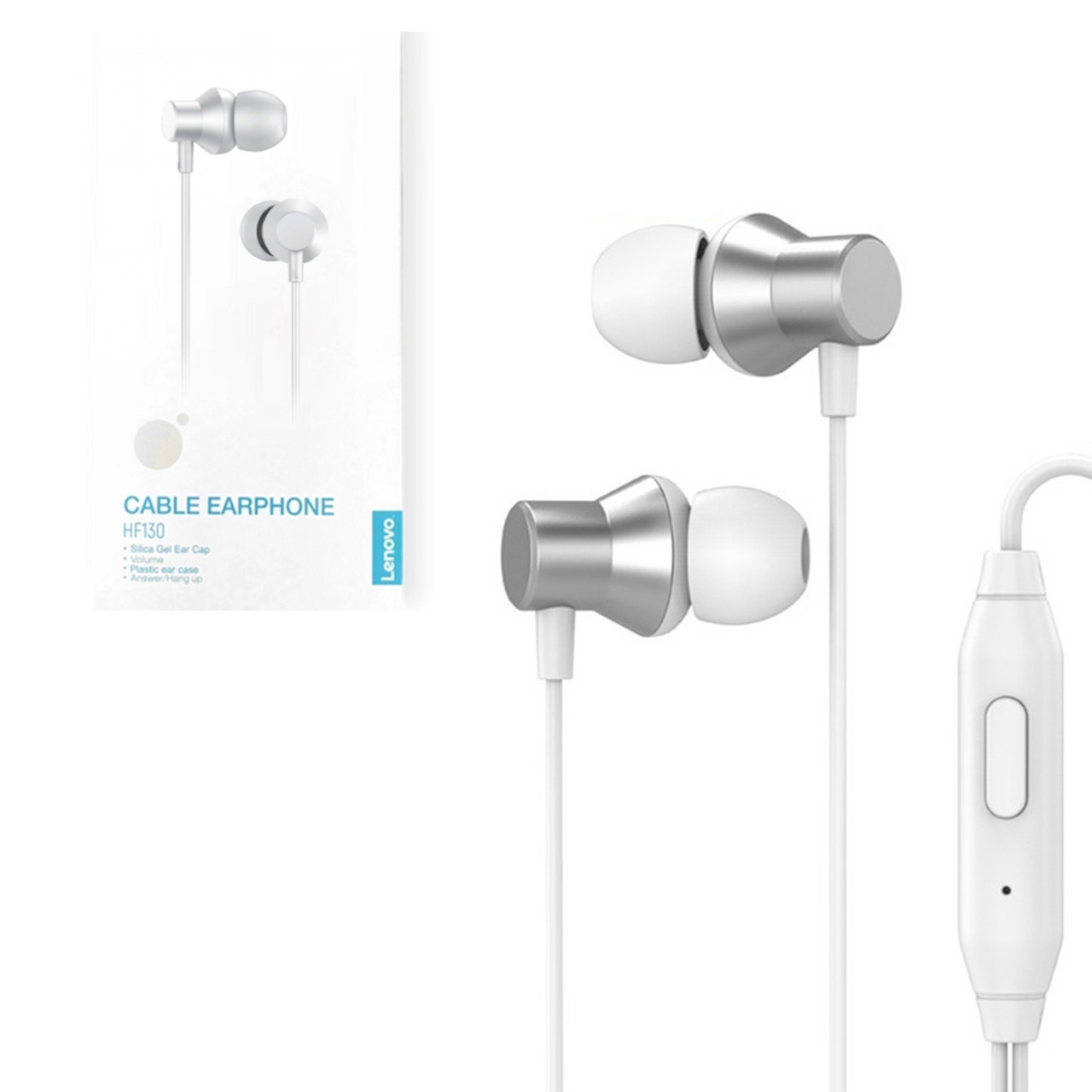 Гарнитура Lenovo HF130 Metal Earphone, White