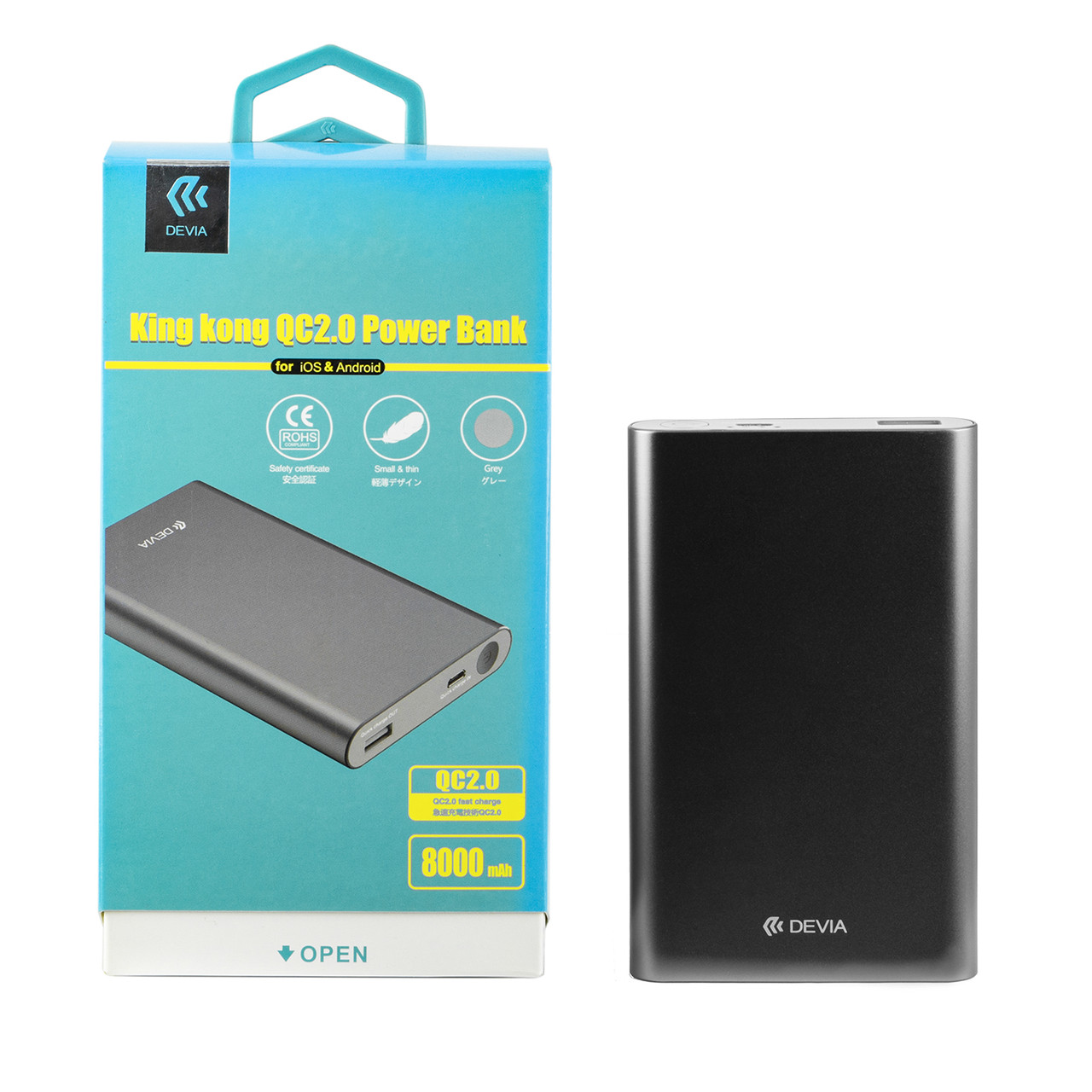 Power bank Devia King Kong 8000 mAh 1XUSB 2.1A Black