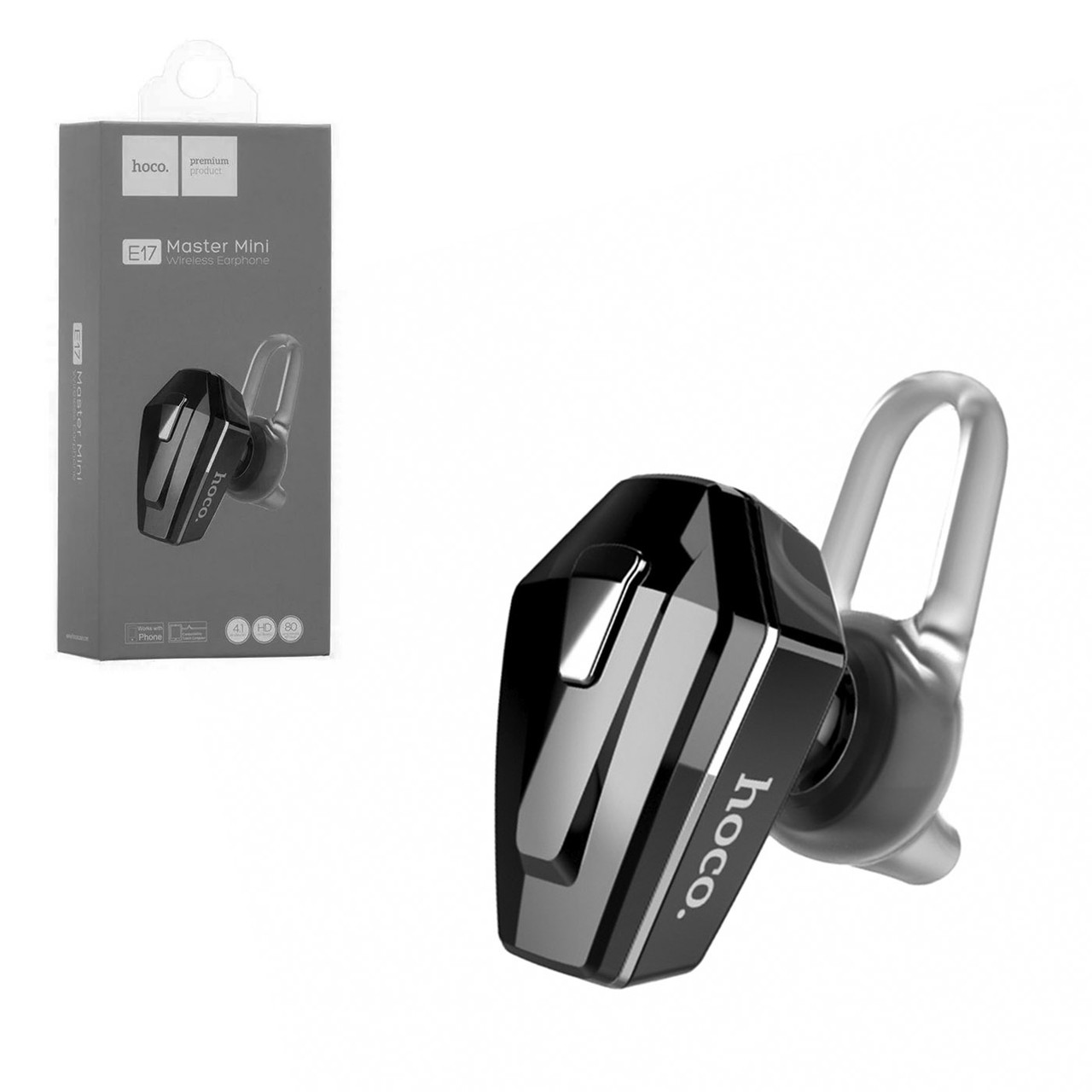 Bluetooth гарнитурасы Hoco E17 Master Mini Metal Gray - фото 1 - id-p94938796