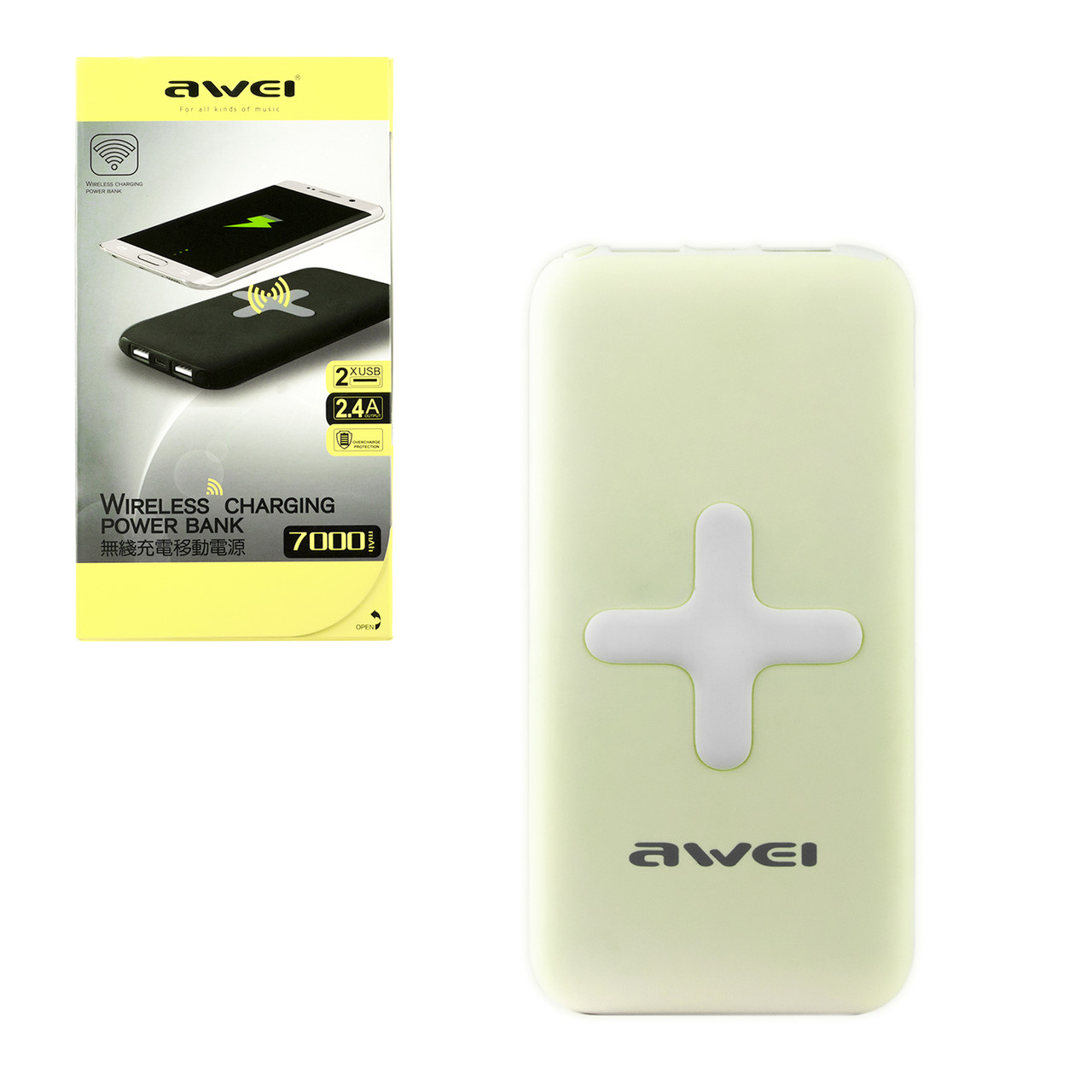 Power bank Awei PK98K 7000 mAh 2XUSB Green