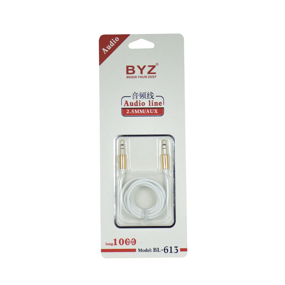 Кабель AUX 3.5 BYZ BL-613 1m White