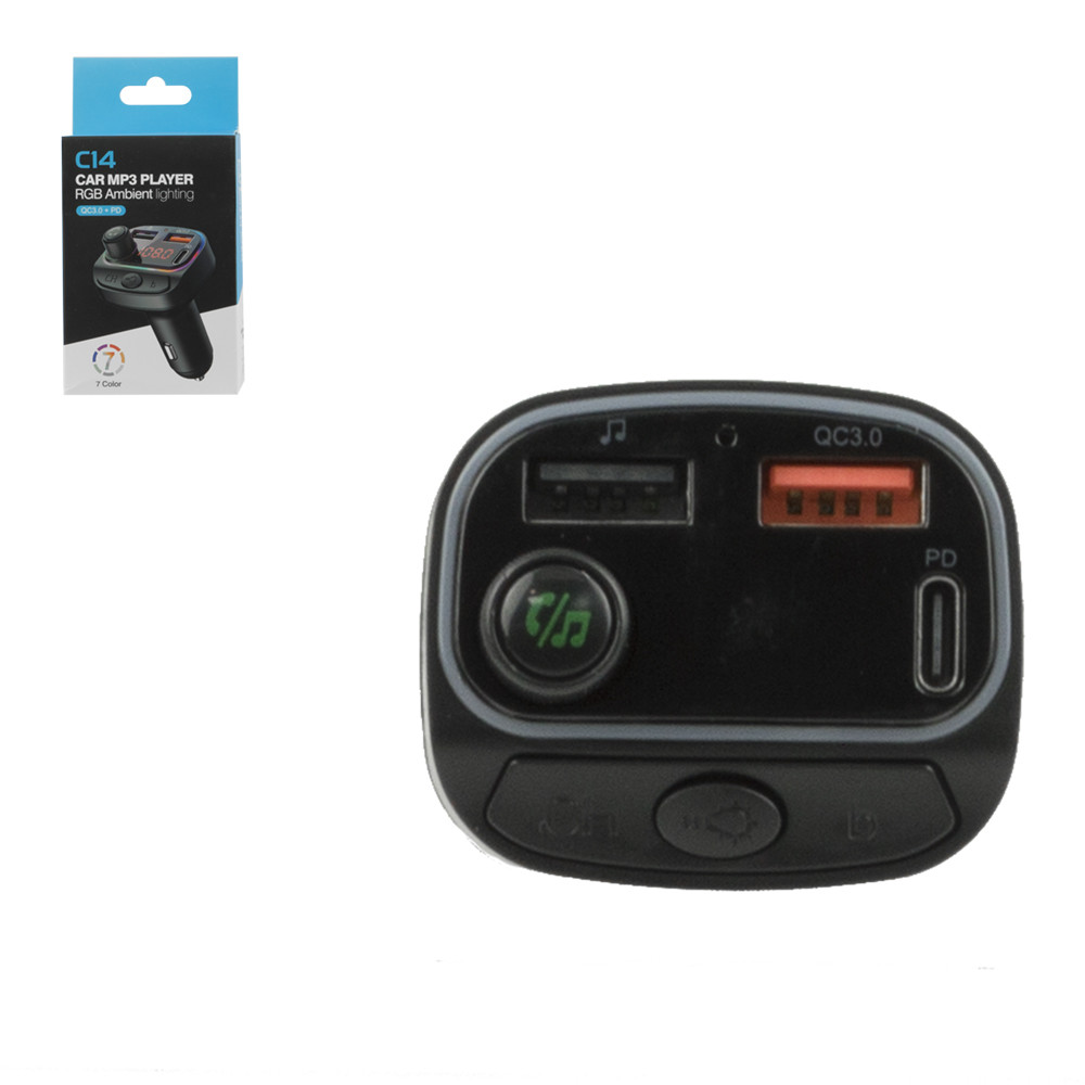 FM-Модулятор Bluetooth + Car Charger C14, Black