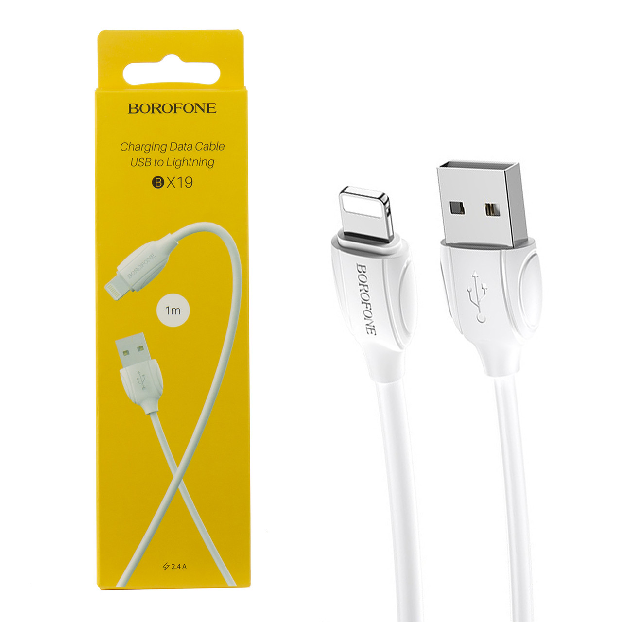Кабель Apple lightning Borofone BX19 1m, White