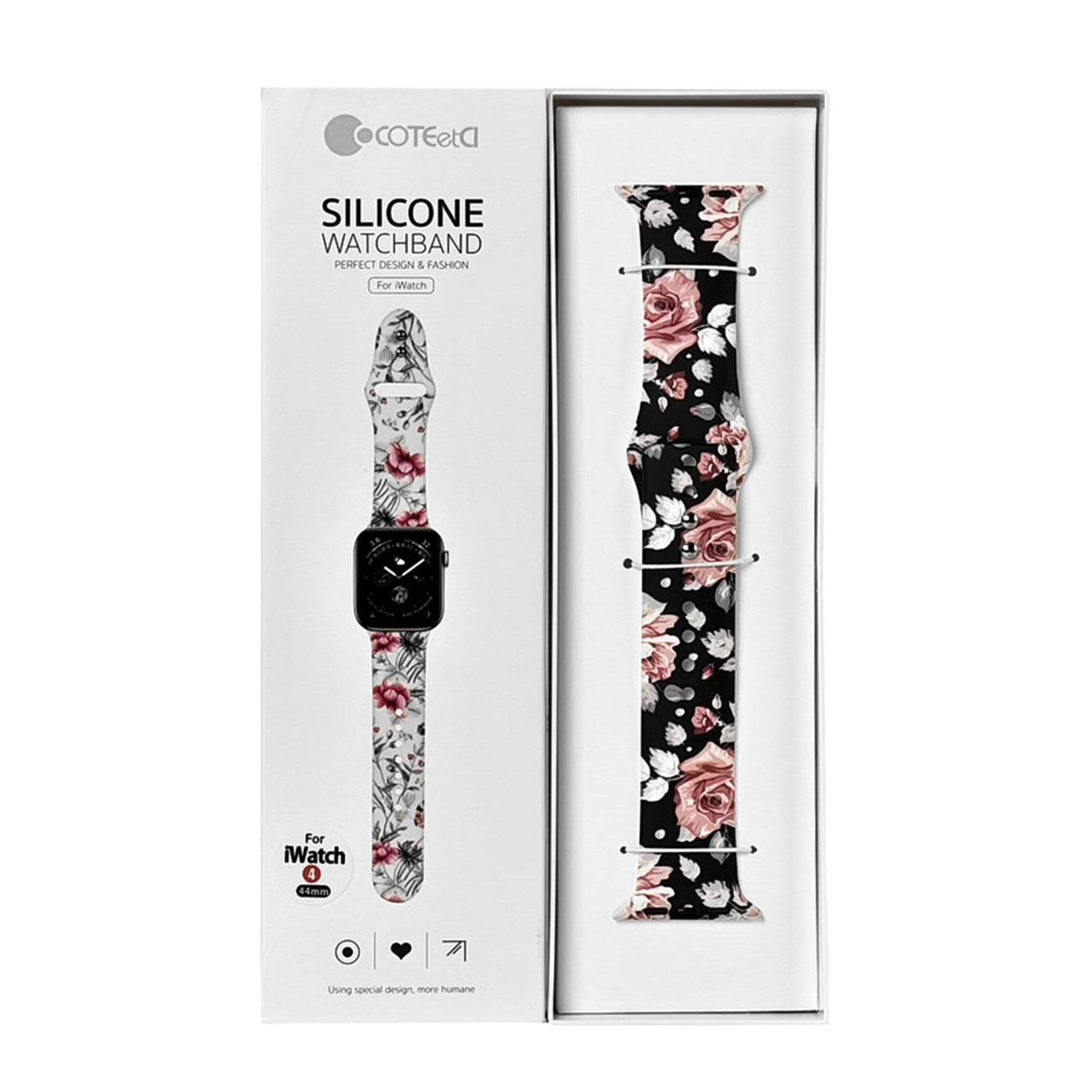 Ремешок For Apple Watch 42mm/44mm COTEetCI W38 WH5266-BK Silicone Rose Black