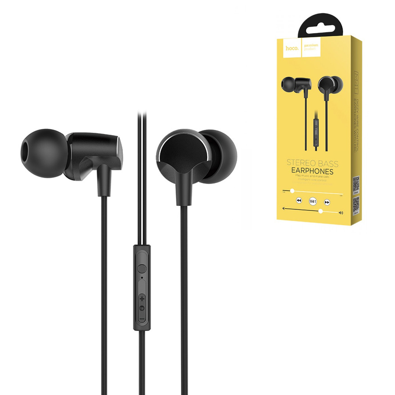 Гарнитура Hoco M41 Dizzy Wire Control Black