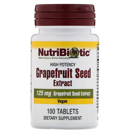 NutriBiotic, экстракт семян грейпфрута, 125 мг, 100 таблеток - фото 1 - id-p94943291