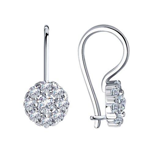 Серьги DIAMANT ( SOKOLOV ) серебро с родием, фианит 94-120-00677-1