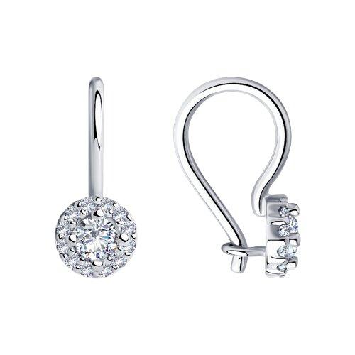 Серьги DIAMANT ( SOKOLOV ) серебро с родием, фианит 94-120-00670-1
