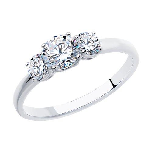 Кольцо из серебра с фианитами DIAMANT ( SOKOLOV ) 94-110-01217-1 покрыто родием