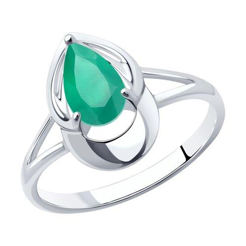 Кольцо из серебра с агатом DIAMANT ( SOKOLOV ) 94-310-00981-2 покрыто родием