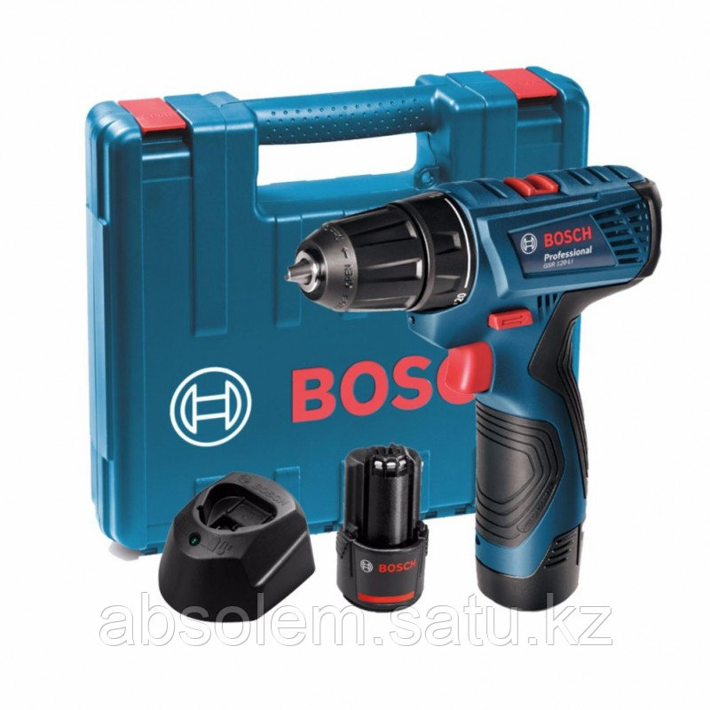 Bosch GSR 120-LI 2.0 Ач x 2 шт, Li-Ion, 12 В, кейс аккумуляторная дрель