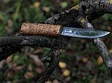 Кованый нож ручной работы (клинок х12мф, рукоять карельская береза, ножны наруральная кожа)., фото 2