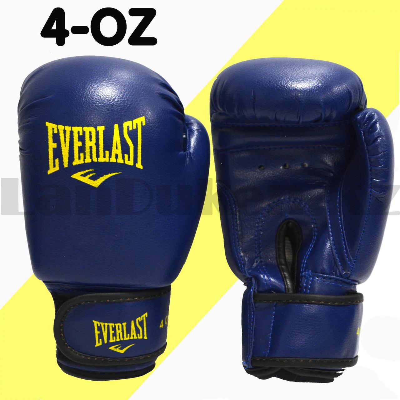 Детские боксерские перчатки 4 OZ Everlast синие - фото 1 - id-p94958694