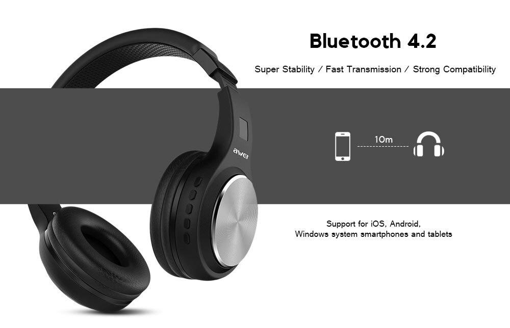 Беспроводные Bluetooth наушники + гарнитура + MP3 плеер со съемным AUX кабелем, Awei A600BL - фото 3 - id-p94958734